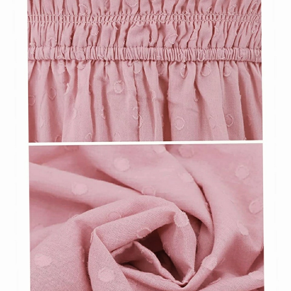 🆕⭐ Boho rose pink smocked swiss dot dress - Picture 3 of 11
